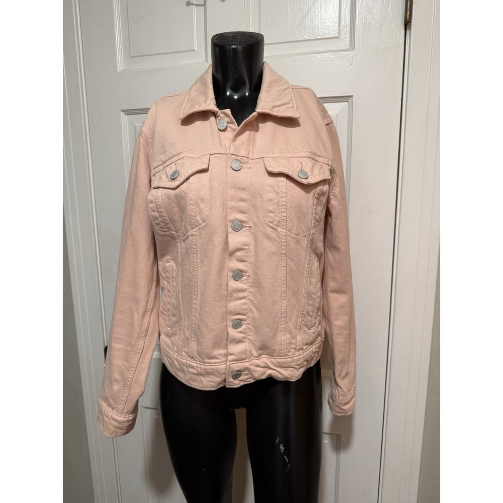Pink Lucky Brand Jean Jacket Womens Size Medium Long Sleeve Denim